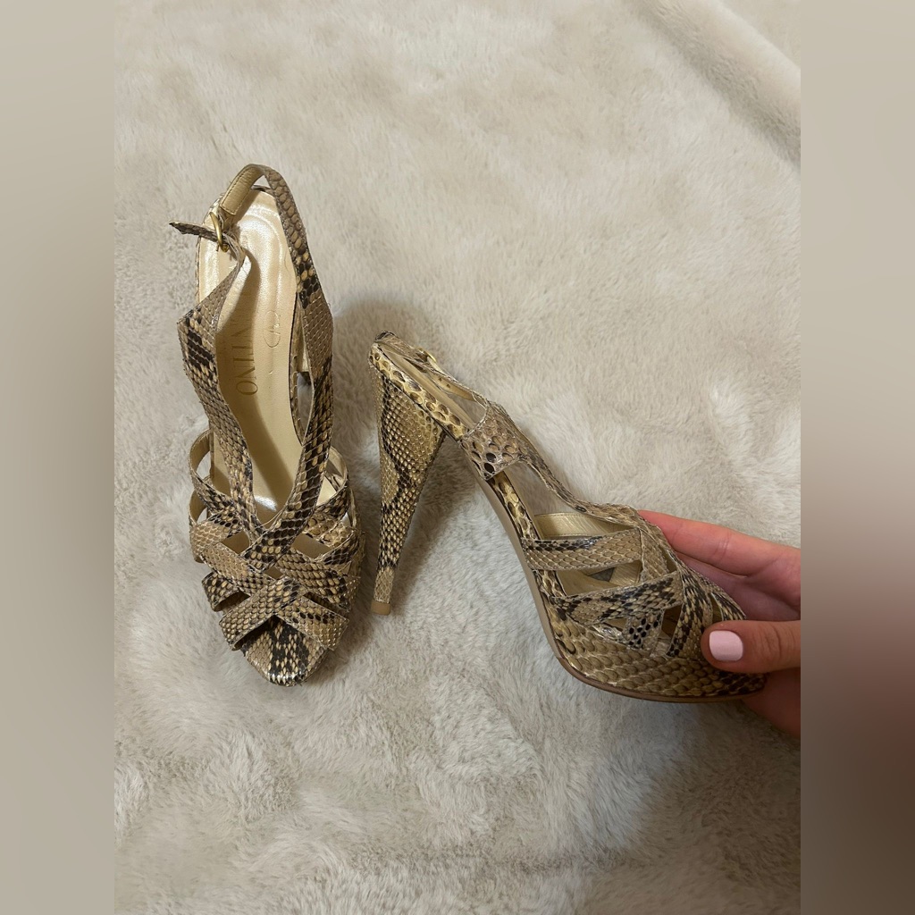 Valentino Python Heels, Lightly Worn